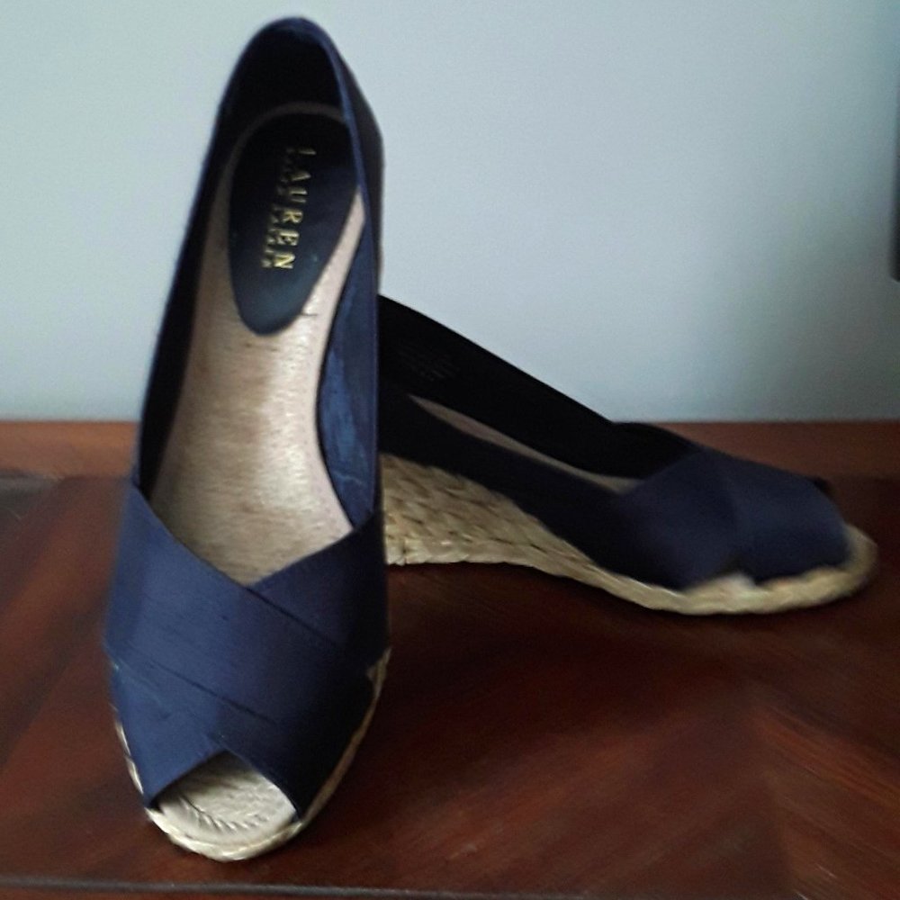 Lauren by Ralph Lauren Linen Wedge Shoe